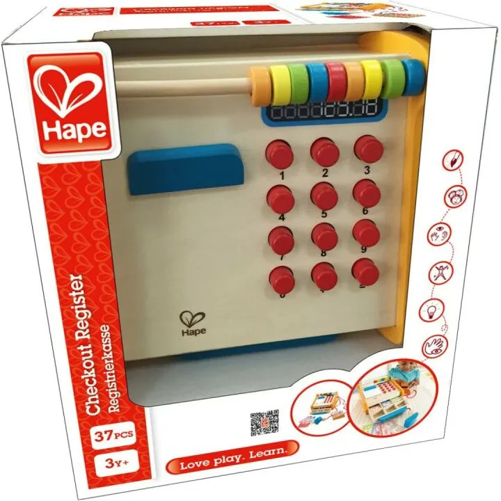 Hape Kids Wooden Checkout Register Play Set - Fun