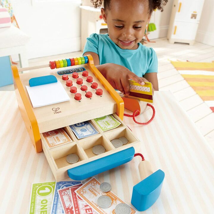 Hape Kids Wooden Checkout Register Play Set - Fun