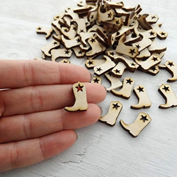 Rustic Wooden Cowboy Boot Confetti for Events & Parties
