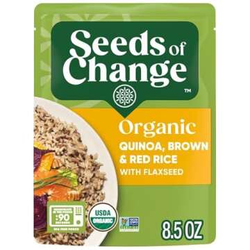 SEEDS OF CHANGE Organic Quinoa, Brown & Red Rice with Flaxseed, Convenient 12-Pack Organic Food, 8.5...