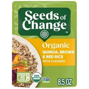 SEEDS OF CHANGE Organic Quinoa, Brown & Red Rice with Flaxseed, Convenient 12-Pack Organic Food, 8.5...