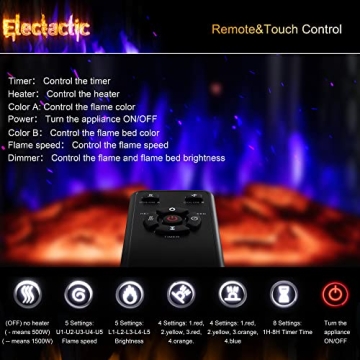 Electactic 24Inch Electric Fireplace Stove with Remote Control