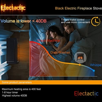 Electactic 24Inch Electric Fireplace Stove with Remote Control