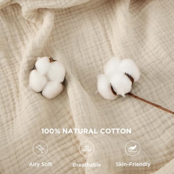 Lightweight Bedsure Cotton Muslin Throw Blanket for All Seasons