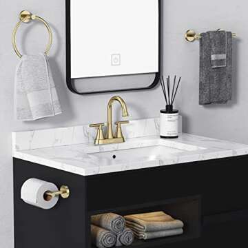 Hurran 4 Inch Brushed Gold Bathroom Sink Faucet