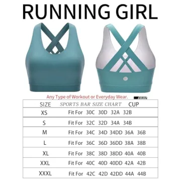 RUNNING GIRL Women's Medium Support Criss-Cross Sports Bra