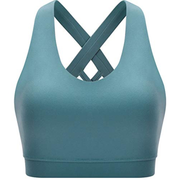 RUNNING GIRL Women's Medium Support Criss-Cross Sports Bra