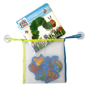 The World of Eric Carle Bath Time Books - Activity Books for kids, Bath book, 6 Padded suction cups, 1 Mesh bag