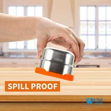 AMAZING CONTAINERS|Stainless Steel Food Containers with Lids Set of 3 (28 oz, 2X 8 oz) | Steel Lunch Container for Kids and Adults | Metal Snack Container Leakproof Lunch Box Sandwich Containers