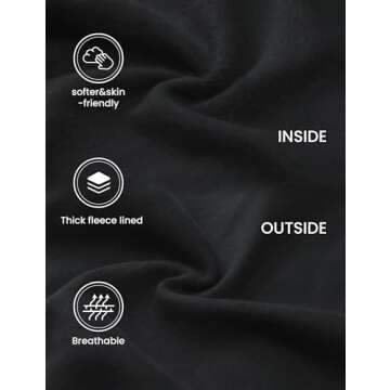 CRZ YOGA Womens Fleece Lined Half Zipper Sweatshirts Funnel Neck Long Sleeve Oversized Pullover Hoodies with Thumb Holes Black Small