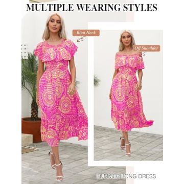 Prettywear Women's Floral Off Shoulder Midi Dress