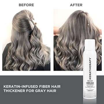 Keratherapy Keratin Infused Perfect Match Fiber Hair Thickener Spray, Dark Brown to Black, 4 fl. oz., 140 ml - Volumizing, Thickening, & Concealing Hairspray for Scalp Coverage, Roots & Thinning Areas