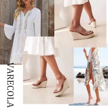 Stylish VARECOLA Women Espadrille Wedge Sandals for Summer