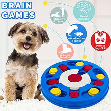 Joansan Dog Puzzle Toy, Interactive Dog Game, Mentally Stimulating Treat Dispenser for Large Dogs, Food Grade Material, Sequential Skills, Portable