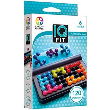 SmartGames IQ Fit - a fun 3D travel game for ages 6-adult featuring 120 challenges