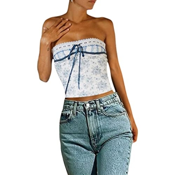 Women’s Floral Print Tube Tops – Stylish & Elegant for Summer Fun