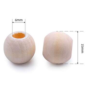 Jdesun 100 Wooden Beads for Creative DIY Crafts