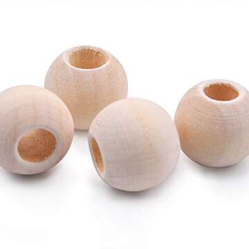 Jdesun 100 Wooden Beads for Creative DIY Crafts