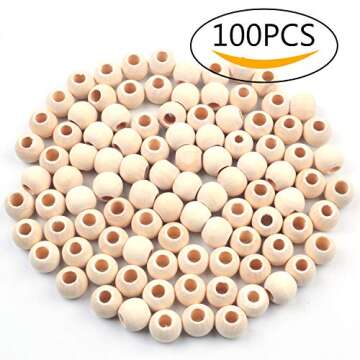 Jdesun 100 Wooden Beads for Creative DIY Crafts