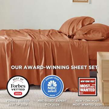 Bedsure King Size Sheet Sets, Cooling Sheets for Hot Sleepers, Rayon Derived from Bamboo, Breathable...