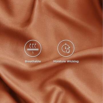 Bedsure King Size Sheet Sets, Cooling Sheets for Hot Sleepers, Rayon Derived from Bamboo, Breathable & Soft Deep Pocket, Hotel Luxury Silky Bedding, Bedsheet & Pillowcases, Burnt Orange