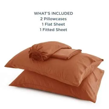 Bedsure King Size Sheet Sets, Cooling Sheets for Hot Sleepers, Rayon Derived from Bamboo, Breathable & Soft Deep Pocket, Hotel Luxury Silky Bedding, Bedsheet & Pillowcases, Burnt Orange
