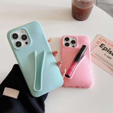 TRADAY Lip Gloss Phone Case Pink for iPhone 15 Pro for Women Girls Protective Silicone Shockproof Slim Funny Stylish Phone Case Compatible with iPhone 15 Pro（Pink）