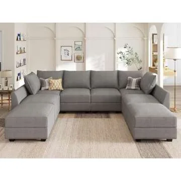 HONBAY Modular Sectional Sofa with Convertible Sleeper