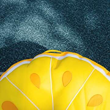Big Joe Fruit Slice Float No Inflation Needed Pool Lounger, Lemon Mesh, Quick Draining Fabric, 4 feet Big
