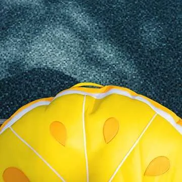 Big Joe Fruit Slice Float No Inflation Needed Pool Lounger, Lemon Mesh, Quick Draining Fabric, 4 feet Big