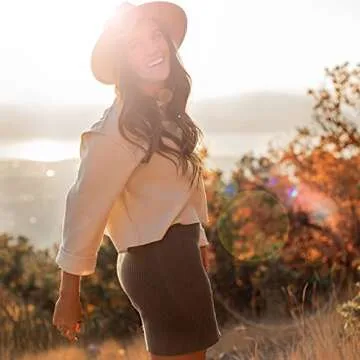 Gossifan Men & Women Panama Hat Classic Wide Brim Fedora Hat with Belt Buckle-Camel