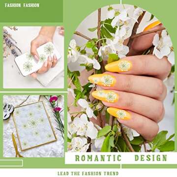 200 Pcs Pressed Dried Flowers for Resin Art Ammi Majus Natural Pressed Dried Flower Dry Flowers for Crafts DIY Wedding Home Decor Scrapbooking Gift Soap Candle Making