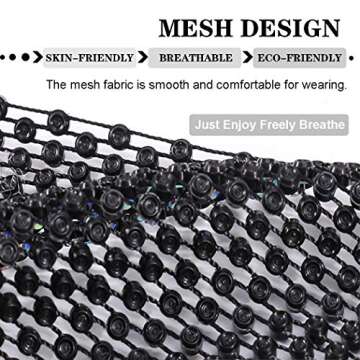 Masquerade Mask for Women Sparkly Rhinestones Mesh Mask Crystal Halloween Masks Glitter Mask Luxury Face Mask For Nightclub Party Ball Venetian Mardi Gras Costume Fancy Dress Party Supplies (Black)