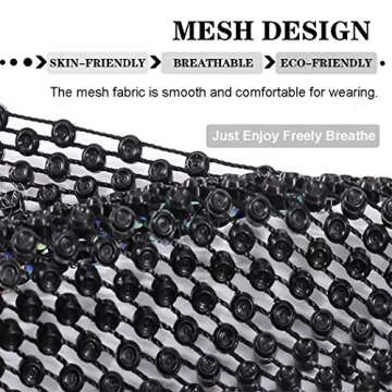 Masquerade Mask for Women Sparkly Rhinestones Mesh Mask Crystal Halloween Masks Glitter Mask Luxury Face Mask For Nightclub Party Ball Venetian Mardi Gras Costume Fancy Dress Party Supplies (Black)