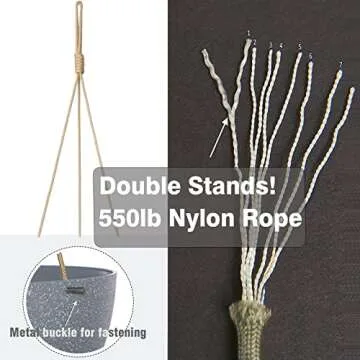 SwinDuck 13 Inch 2 Pack Large Hanging Planters for Indoor Outdoor Plants, Plastic Hanging Basket Pots for House Plants Flowers, Grey