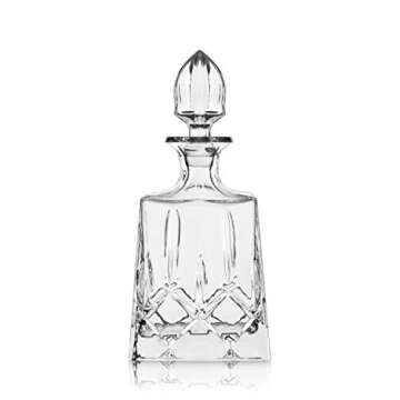 Viski Mezcal Decanter Liqour Carafe, 32 oz capacity, Faceted Glass