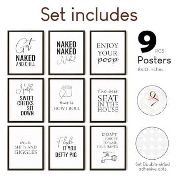 97 Decor Funny Bathroom Decor Wall Art - Humorous Wall Art Prints for Home