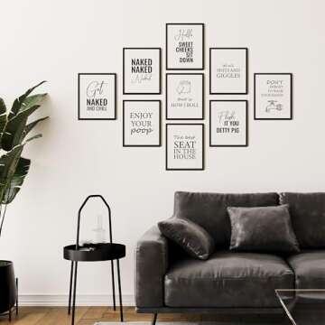 Funny Bathroom Decor Wall Art for Home Restroom Decorations