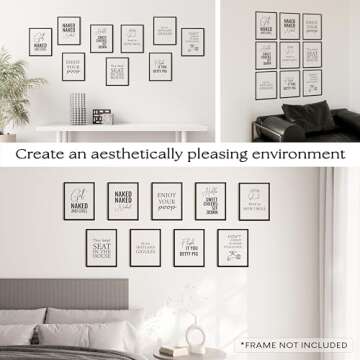 Funny Bathroom Decor Wall Art for Home Restroom Decorations