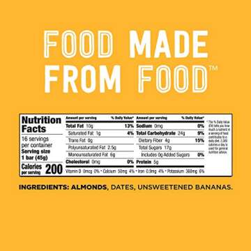 Larabar Banana Bread, Gluten Free Vegan Fruit & Nut Bar, 1.6 oz Bars, 16 Ct