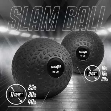 Yes4All Slam Balls for Core Strength Training - Durable Non-Slip Balls