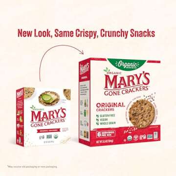 Mary's Gone Crackers Original Crackers, 6.5 Ounce (Pack of 6), Organic Brown Rice, Flax & Sesame Seeds, Gluten Free