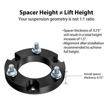 Front Suspension Lift Kit - 1.5 inch Lift - Compatible with 2005-2021 Toyota Tacoma (6-Lug), 2003-20...