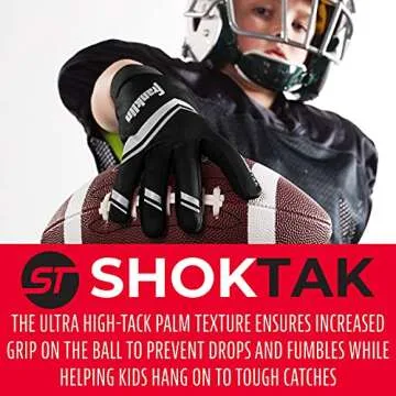 Franklin Sports Youth Football Receiver Gloves - High Grip