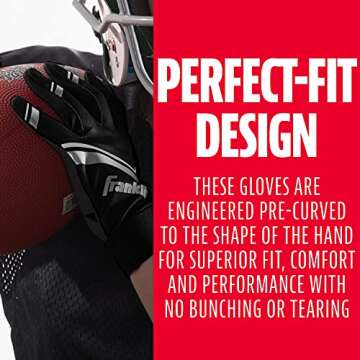 Franklin Sports Youth Football Receiver Gloves - High Grip