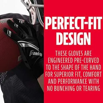 Franklin Sports Youth Football Receiver Gloves - High Grip