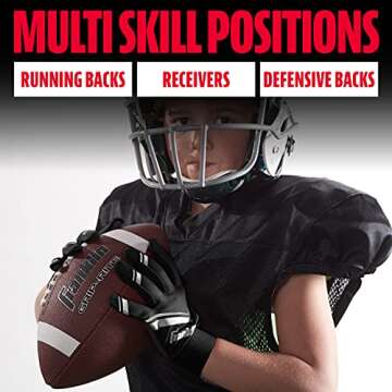 Franklin Sports Youth Football Receiver Gloves - High Grip