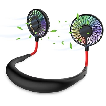 GULAKI Hands Free Portable Neck Fan - Rechargeable Mini USB Personal Fan Battery Operated with 3 Lev...
