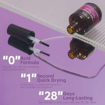 YAYA NAILS Dehydrator and Primer, Acid Free Natural Nail Prep Dehydrate & Bond Primer Kit, Acrylic N...
