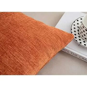 Anickal Burnt Orange Pillow Covers 20x20 Inch Set of 2 Modern Farmhouse Rustic Decorative Throw Pillow Covers Square Cushion Case for Living Room Home Sofa Couch Decoration